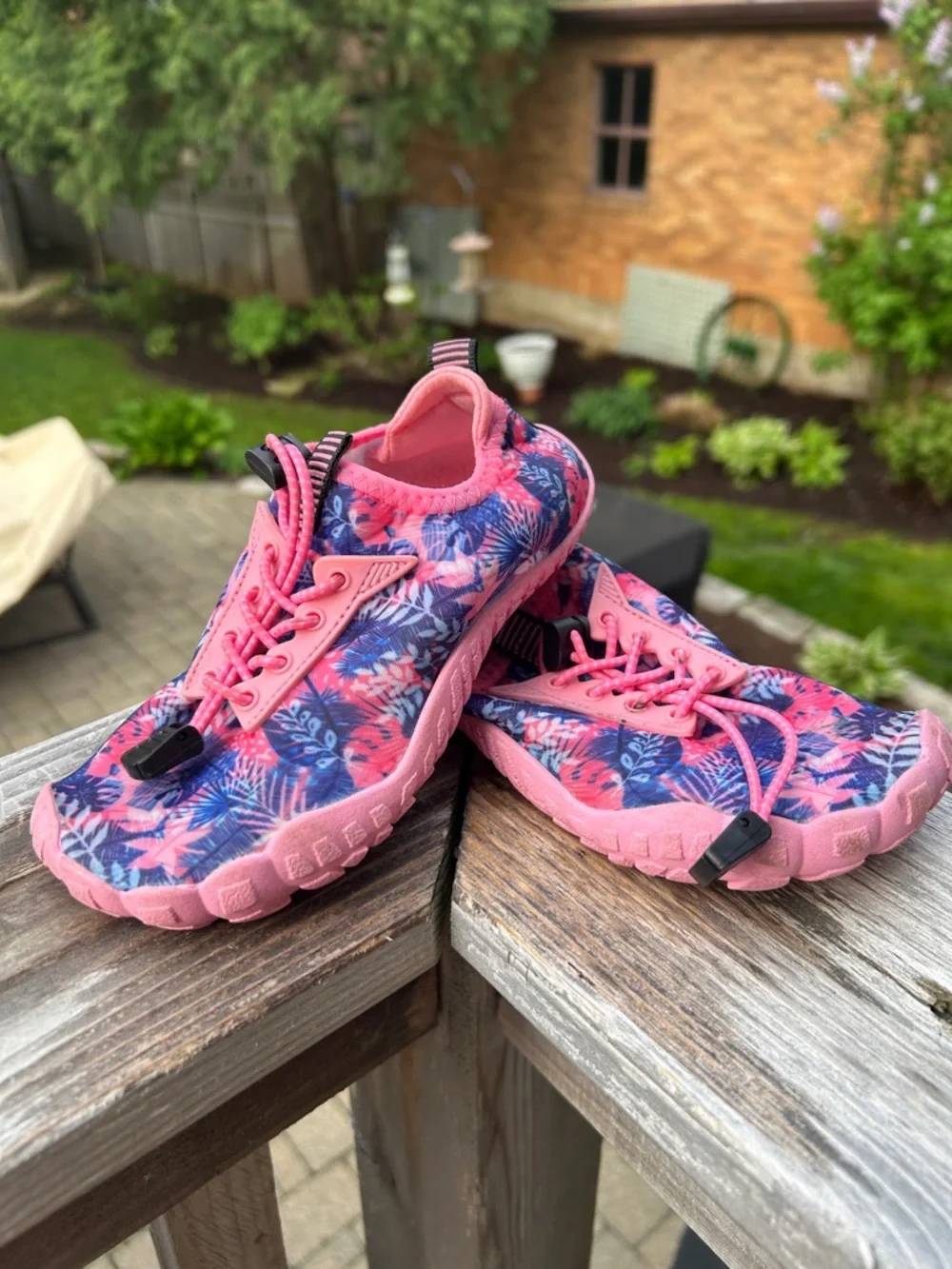 Crova Pink and Navy Floral Slip-On Water/Hiking